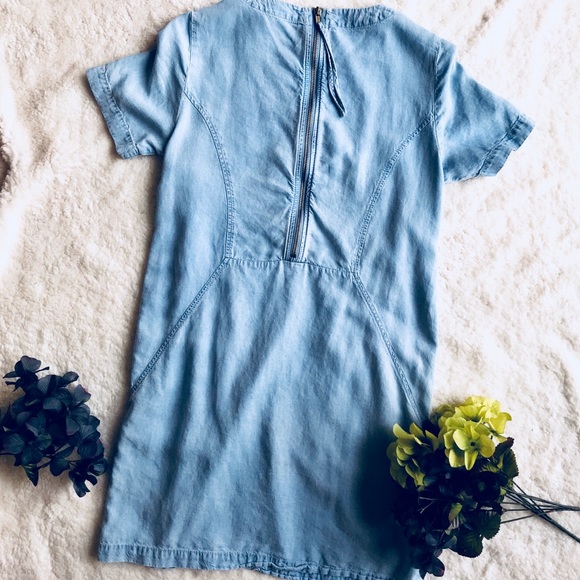 Chambray Sheath Dress with Pockets size 4 - Picture 4 of 7